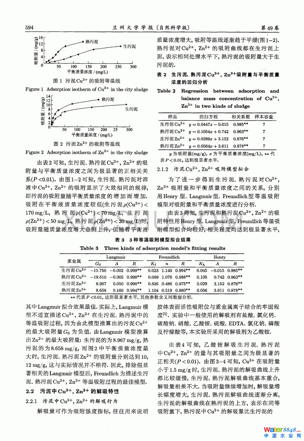 城市生污泥與熟化后的污泥Cu2＋，Zn2＋的吸附解吸比較第2頁