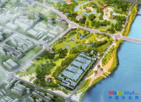 柳沙堰城市生活污水處理廠效果圖